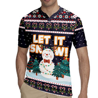 Let It Snow Christmas Rugby Jersey Funny Xmas Holiday Patterns - Wonder Print Shop