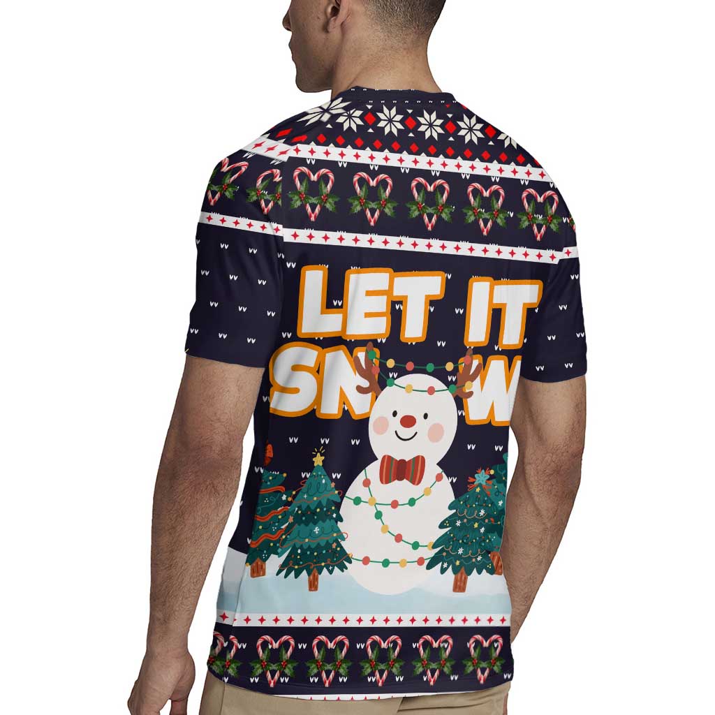 Let It Snow Christmas Rugby Jersey Funny Xmas Holiday Patterns - Wonder Print Shop