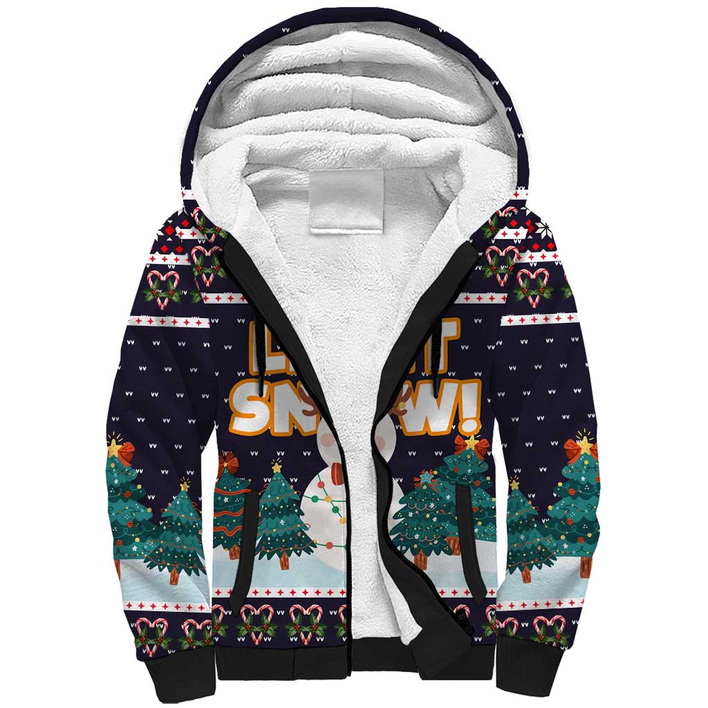 Let It Snow Christmas Sherpa Hoodie Funny Xmas Holiday Patterns - Wonder Print Shop