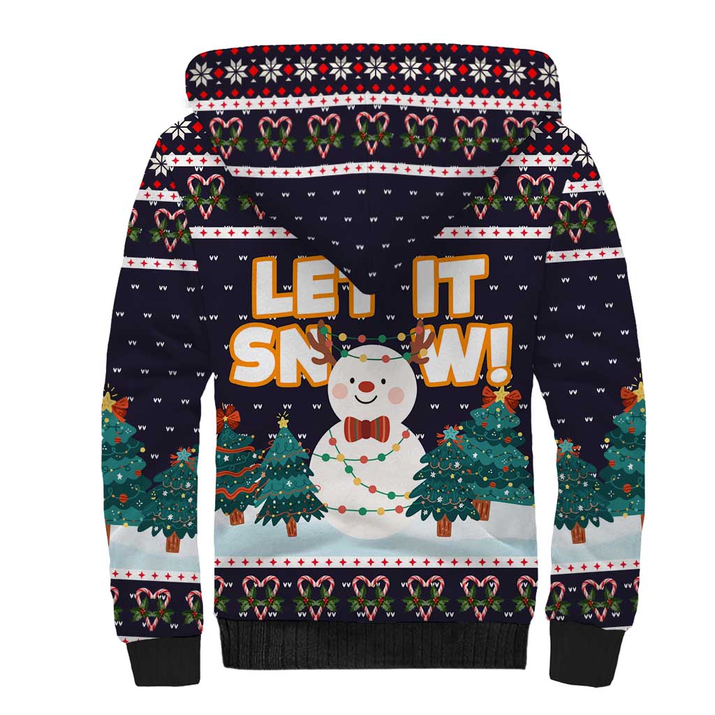 Let It Snow Christmas Sherpa Hoodie Funny Xmas Holiday Patterns - Wonder Print Shop