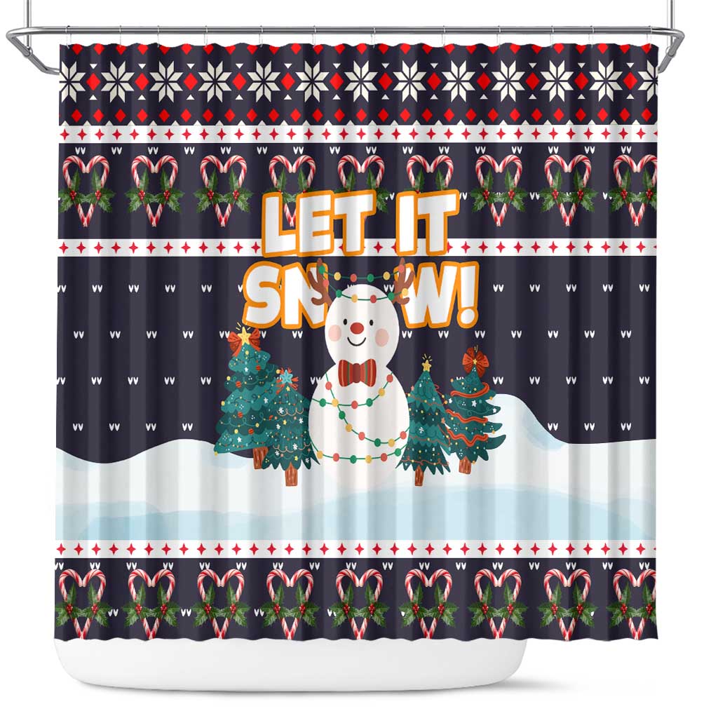 Let It Snow Christmas Shower Curtain Funny Xmas Holiday Patterns - Wonder Print Shop