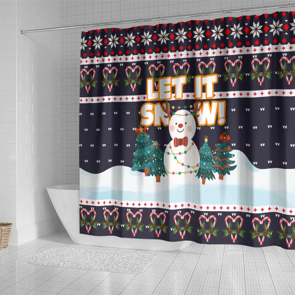 Let It Snow Christmas Shower Curtain Funny Xmas Holiday Patterns - Wonder Print Shop