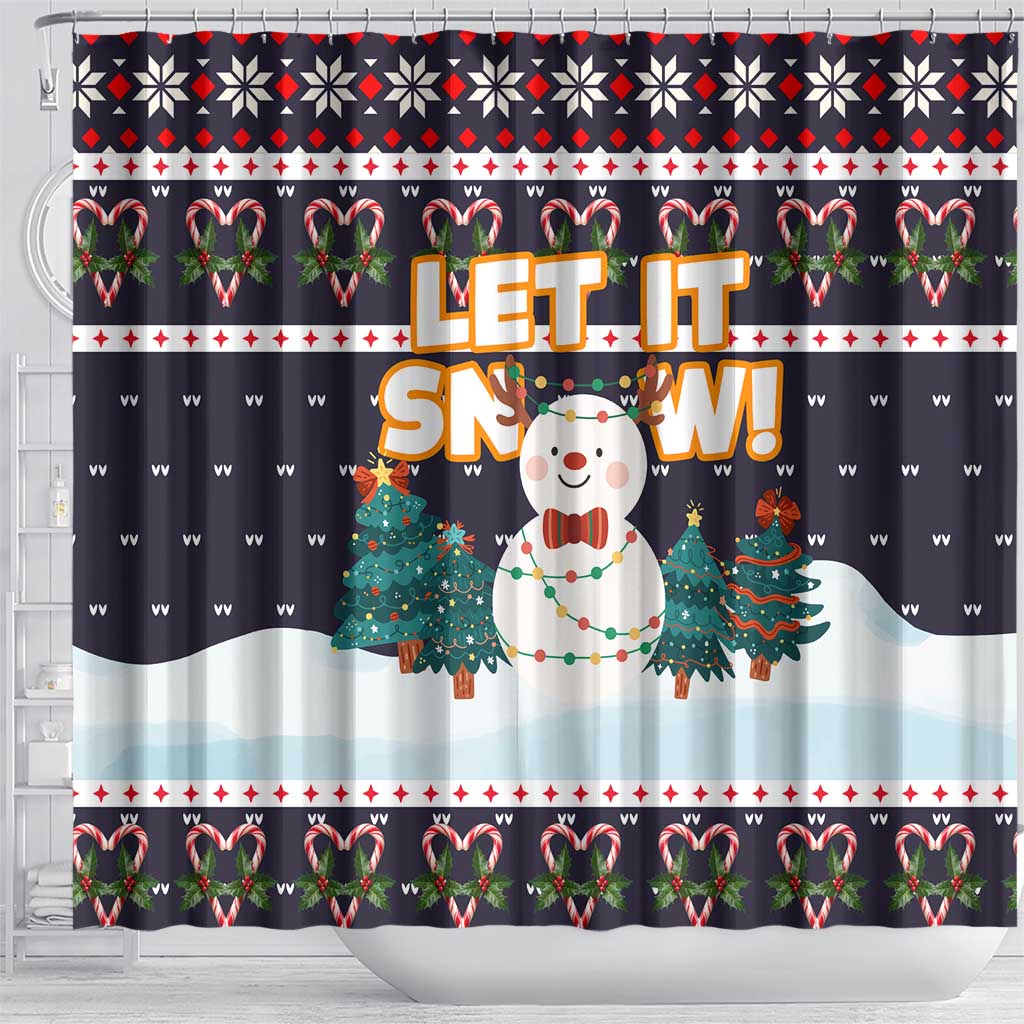 Let It Snow Christmas Shower Curtain Funny Xmas Holiday Patterns - Wonder Print Shop
