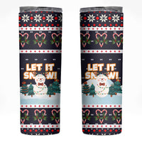 Let It Snow Christmas Skinny Tumbler Funny Xmas Holiday Patterns - Wonder Print Shop