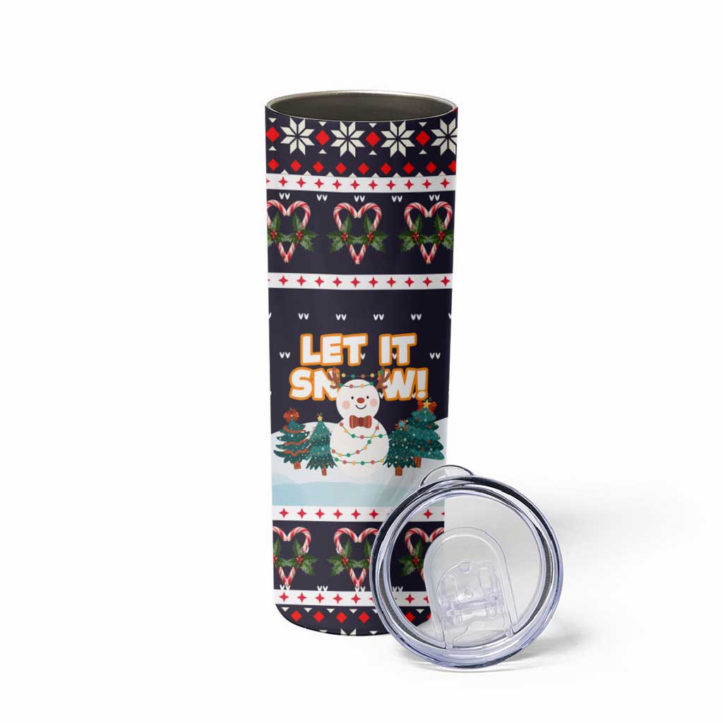 Let It Snow Christmas Skinny Tumbler Funny Xmas Holiday Patterns - Wonder Print Shop