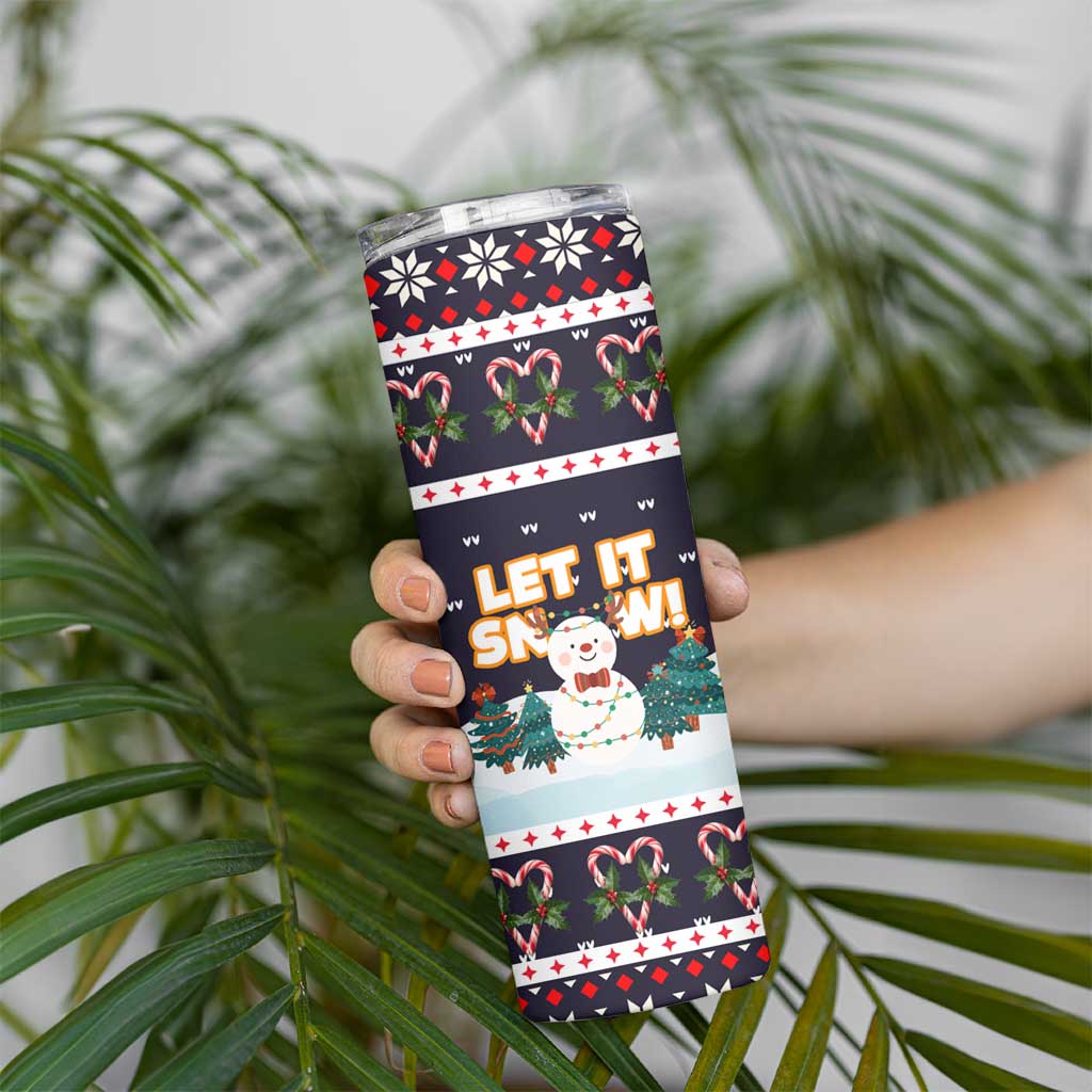 Let It Snow Christmas Skinny Tumbler Funny Xmas Holiday Patterns - Wonder Print Shop