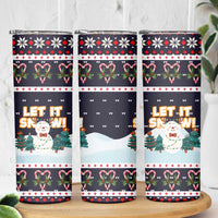 Let It Snow Christmas Skinny Tumbler Funny Xmas Holiday Patterns - Wonder Print Shop