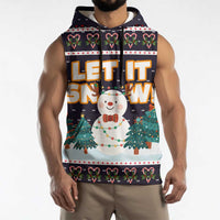 Let It Snow Christmas Sleeveless Hoodie Funny Xmas Holiday Patterns - Wonder Print Shop