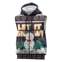 Let It Snow Christmas Sleeveless Zip Hoodie Funny Xmas Holiday Patterns - Wonder Print Shop