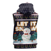 Let It Snow Christmas Sleeveless Zip Hoodie Funny Xmas Holiday Patterns - Wonder Print Shop