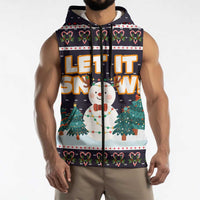 Let It Snow Christmas Sleeveless Zip Hoodie Funny Xmas Holiday Patterns - Wonder Print Shop