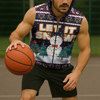 Let It Snow Christmas Sleeveless Zip Hoodie Funny Xmas Holiday Patterns - Wonder Print Shop