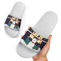 Let It Snow Christmas Slide Sandals Funny Xmas Holiday Patterns - Wonder Print Shop