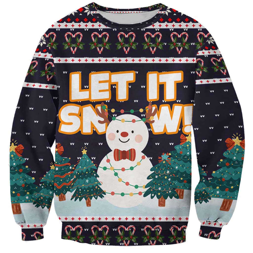 Let It Snow Christmas Sweatshirt Funny Xmas Holiday Patterns - Wonder Print Shop