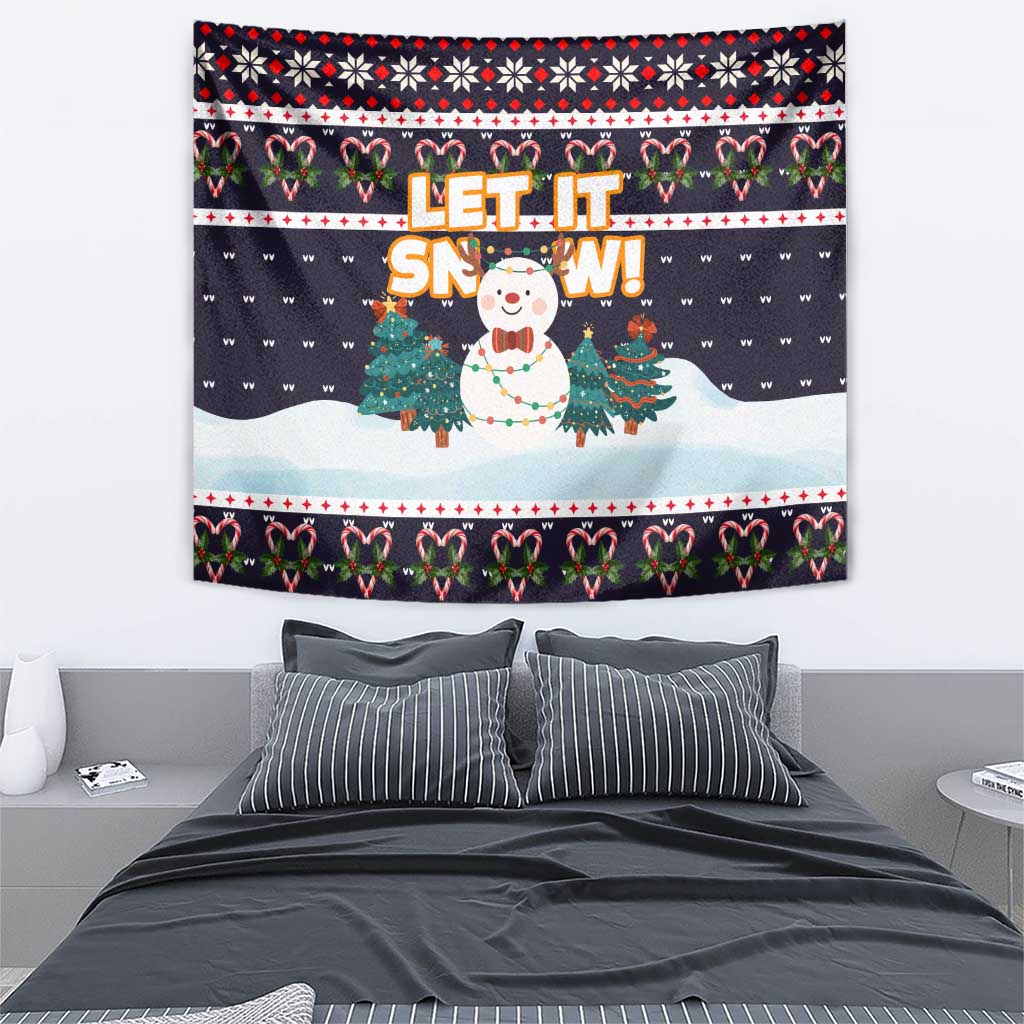 Let It Snow Christmas Tapestry Funny Xmas Holiday Patterns - Wonder Print Shop
