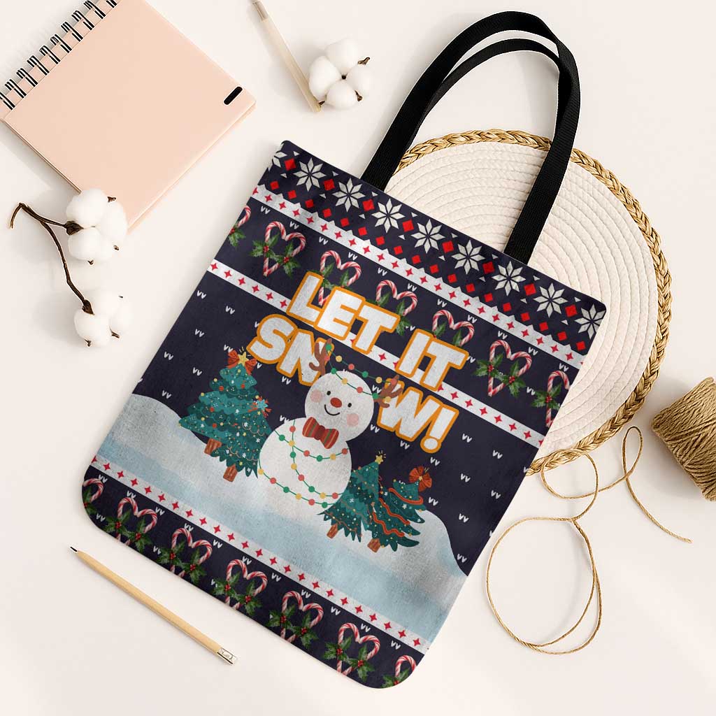 Let It Snow Christmas Tote Bag Funny Xmas Holiday Patterns - Wonder Print Shop