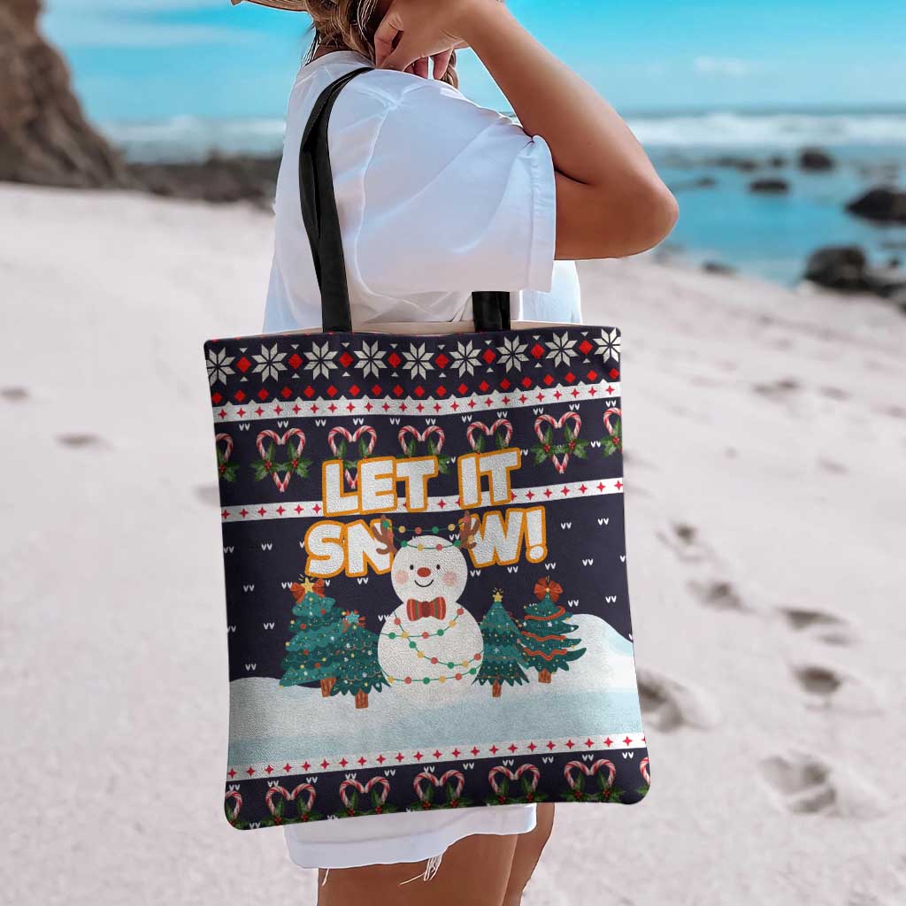 Let It Snow Christmas Tote Bag Funny Xmas Holiday Patterns - Wonder Print Shop
