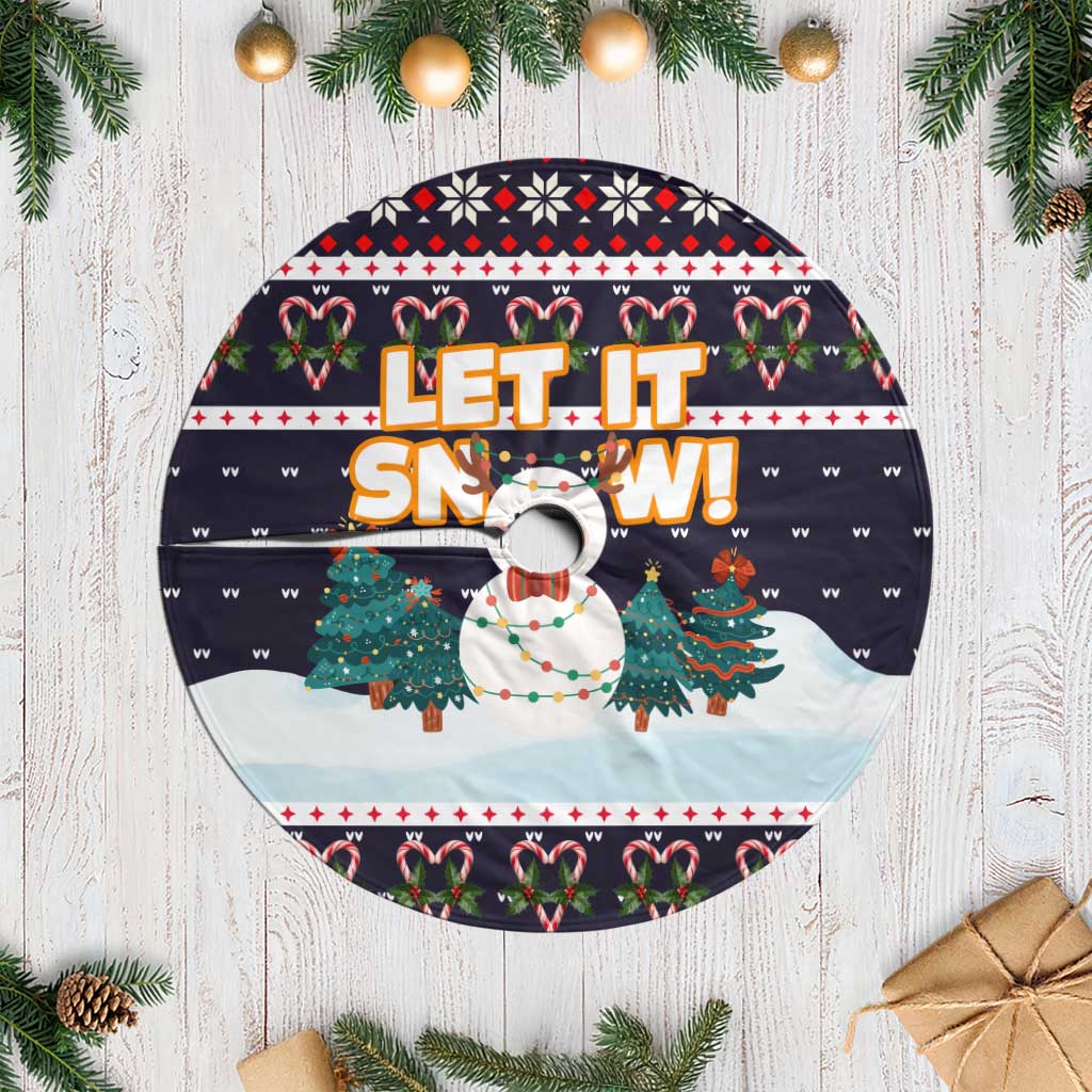 Let It Snow Christmas Tree Skirt Funny Xmas Holiday Patterns - Wonder Print Shop