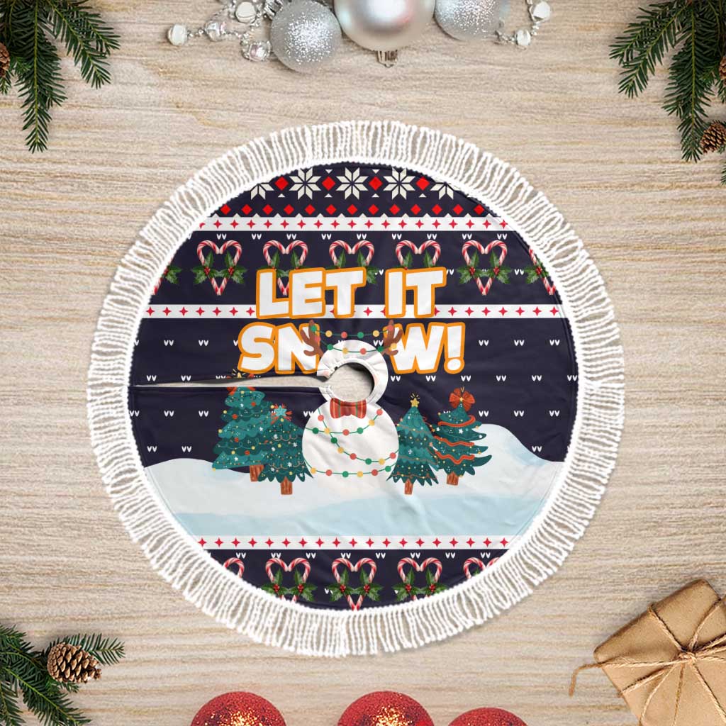 Let It Snow Christmas Tree Skirt Funny Xmas Holiday Patterns - Wonder Print Shop