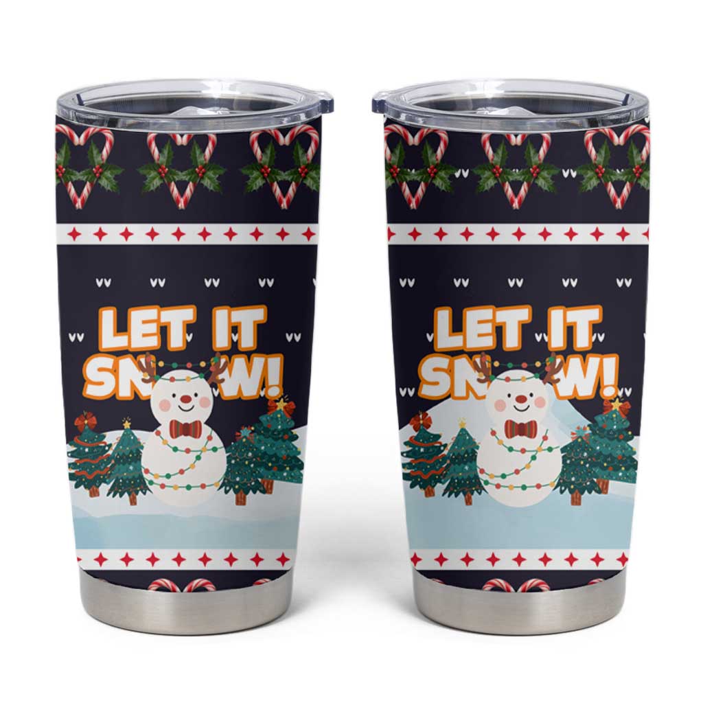 Let It Snow Christmas Tumbler Cup Funny Xmas Holiday Patterns - Wonder Print Shop