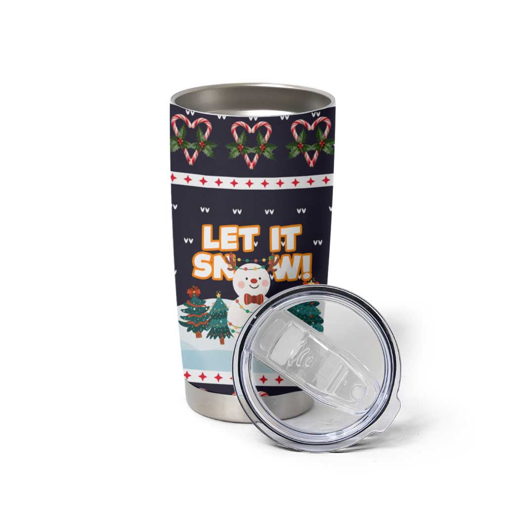 Let It Snow Christmas Tumbler Cup Funny Xmas Holiday Patterns - Wonder Print Shop