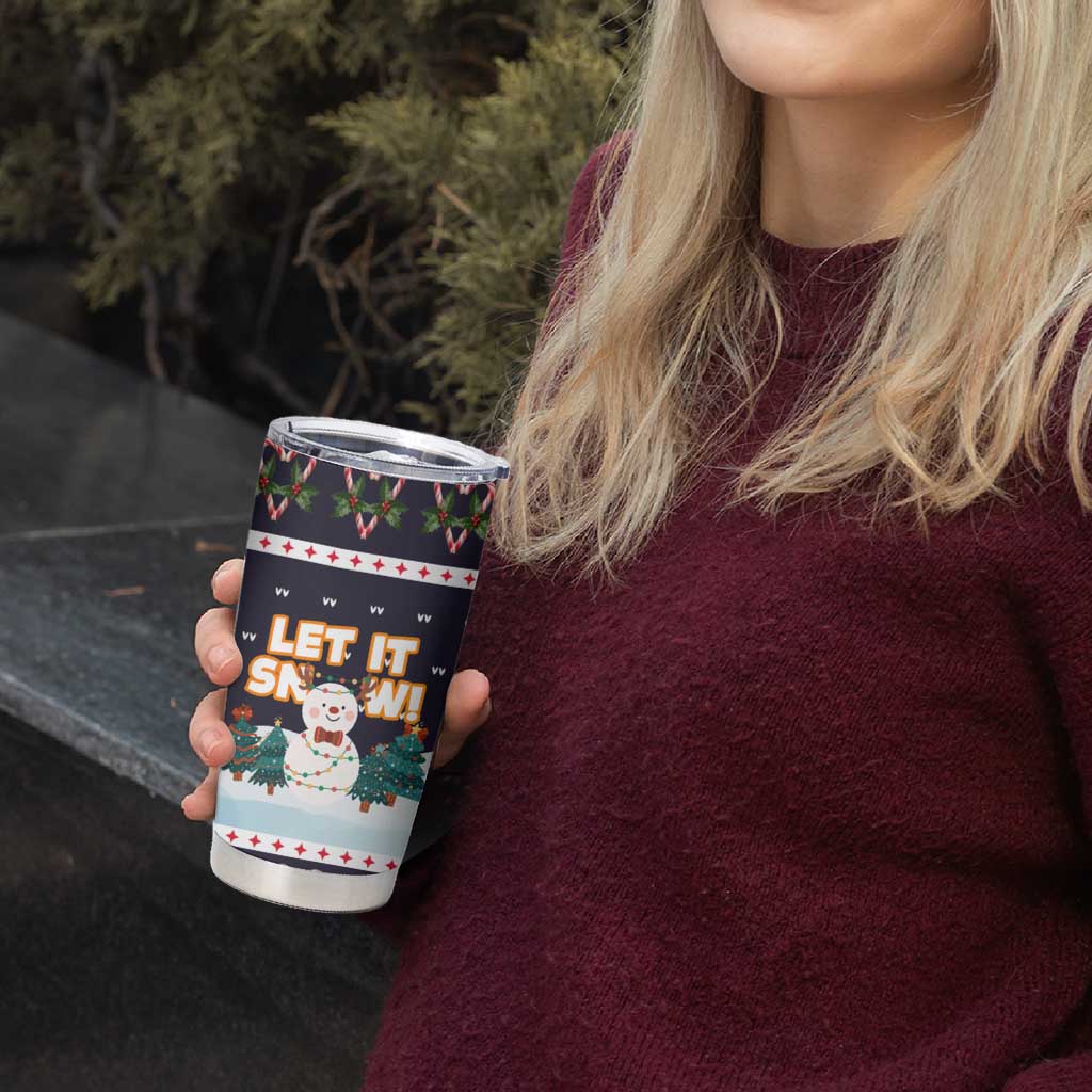 Let It Snow Christmas Tumbler Cup Funny Xmas Holiday Patterns - Wonder Print Shop