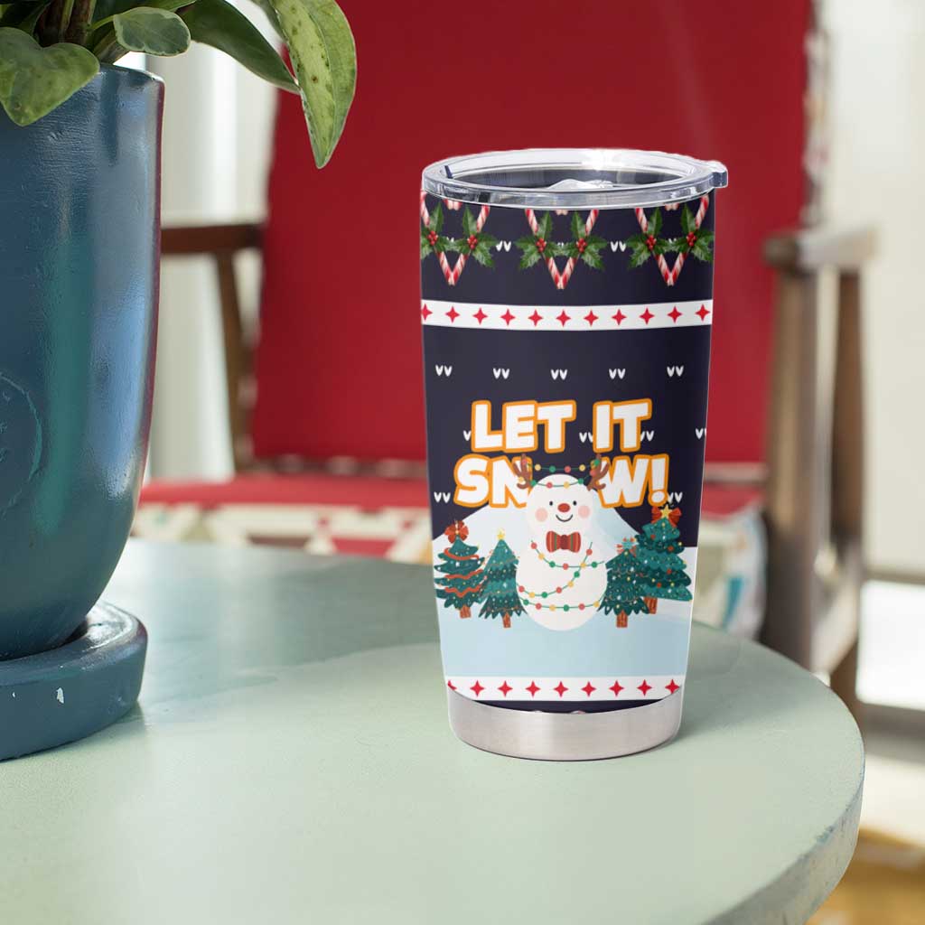 Let It Snow Christmas Tumbler Cup Funny Xmas Holiday Patterns - Wonder Print Shop