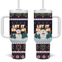 Let It Snow Christmas Tumbler With Handle Funny Xmas Holiday Patterns - Wonder Print Shop