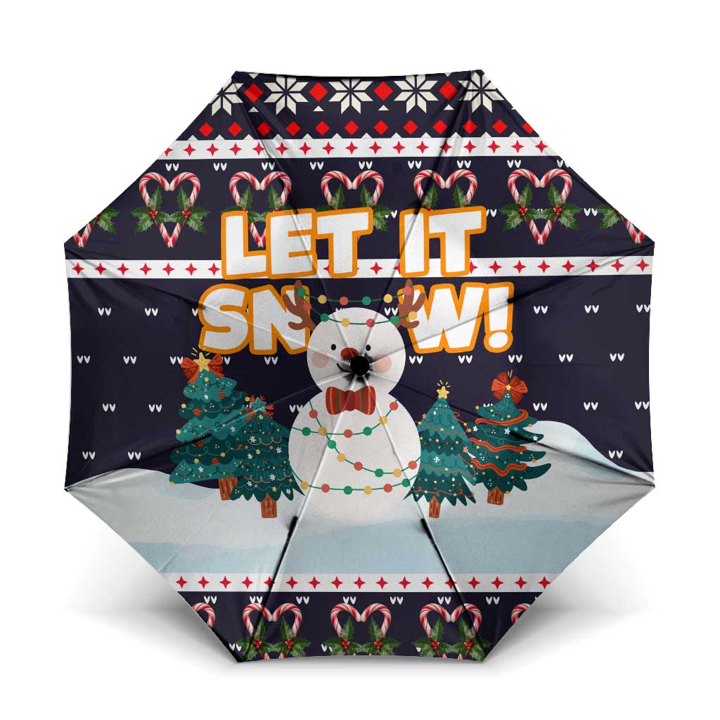 Let It Snow Christmas Umbrella Funny Xmas Holiday Patterns - Wonder Print Shop