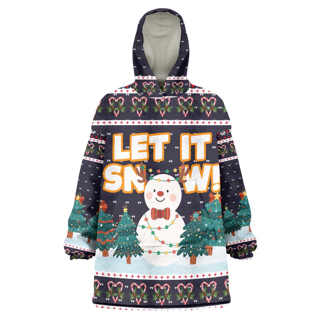 Let It Snow Christmas Wearable Blanket Hoodie Funny Xmas Holiday Patterns - Wonder Print Shop