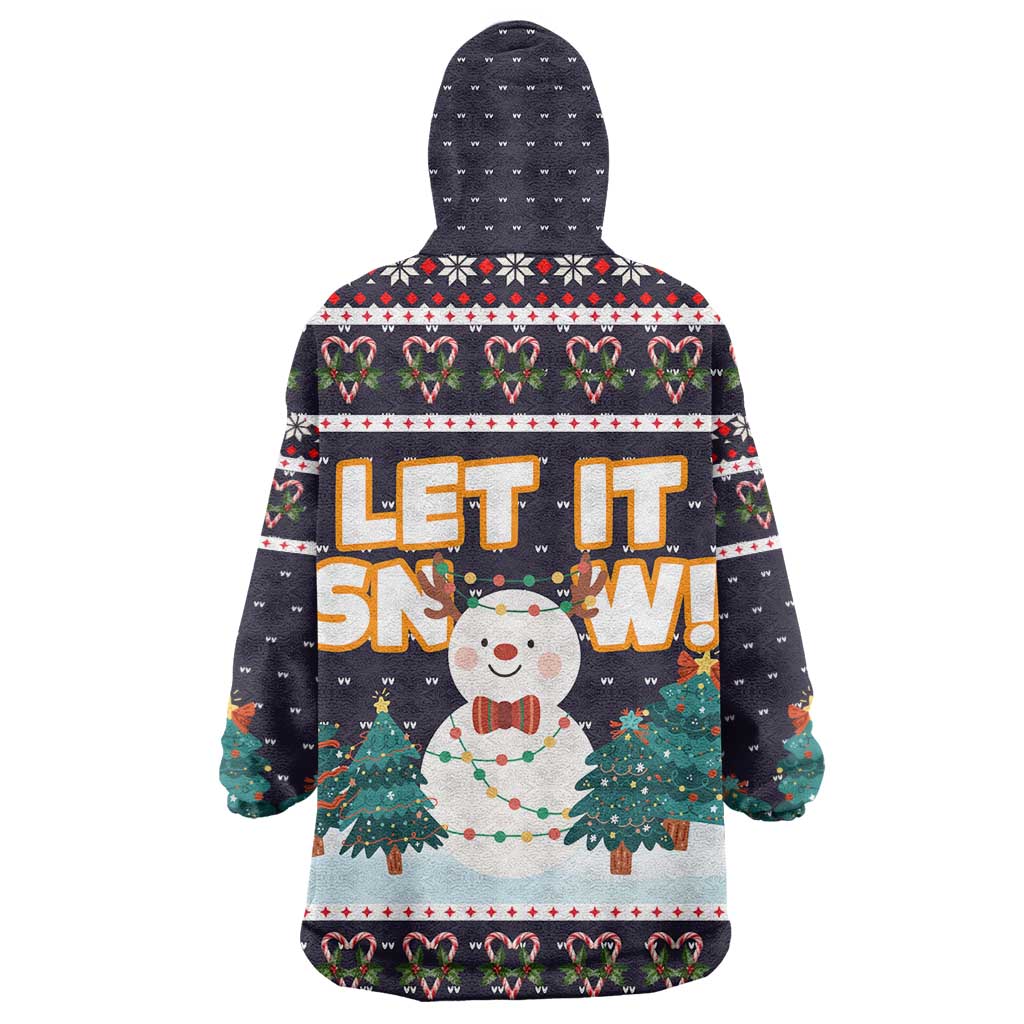 Let It Snow Christmas Wearable Blanket Hoodie Funny Xmas Holiday Patterns - Wonder Print Shop