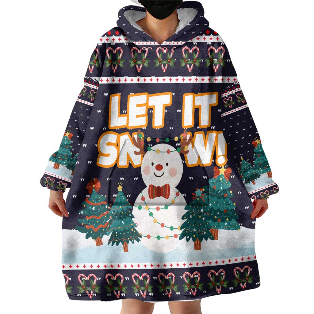 Let It Snow Christmas Wearable Blanket Hoodie Funny Xmas Holiday Patterns - Wonder Print Shop