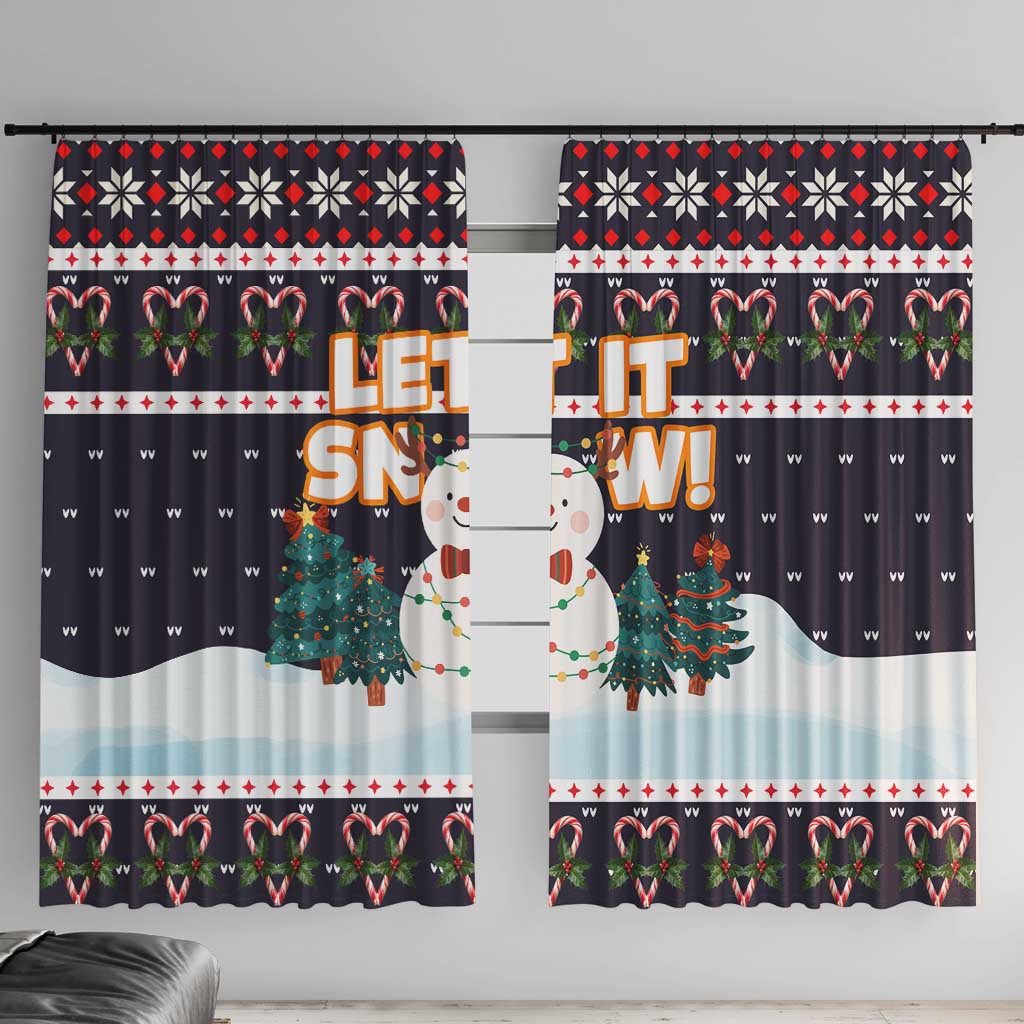 Let It Snow Christmas Window Curtain Funny Xmas Holiday Patterns - Wonder Print Shop
