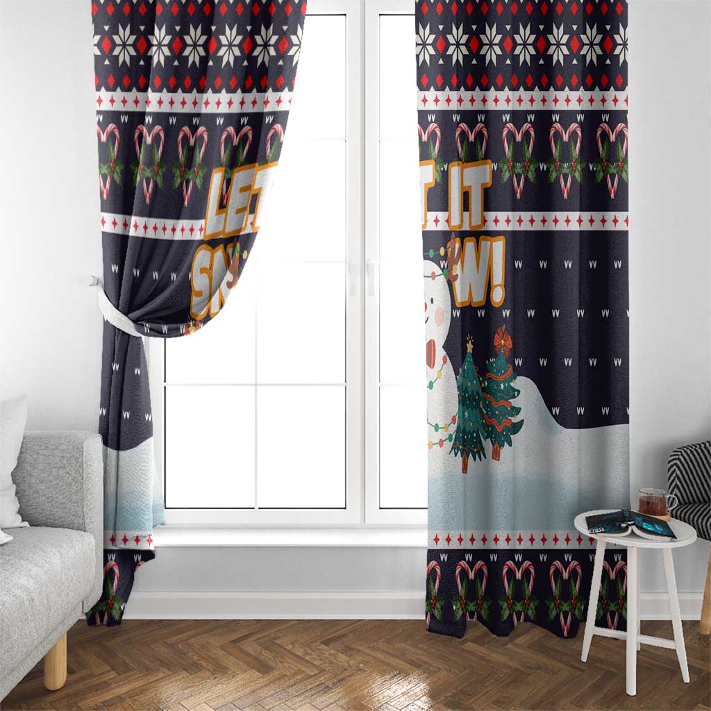Let It Snow Christmas Window Curtain Funny Xmas Holiday Patterns - Wonder Print Shop