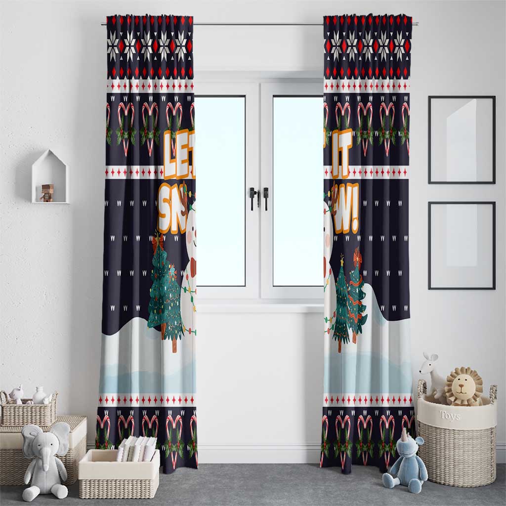 Let It Snow Christmas Window Curtain Funny Xmas Holiday Patterns - Wonder Print Shop