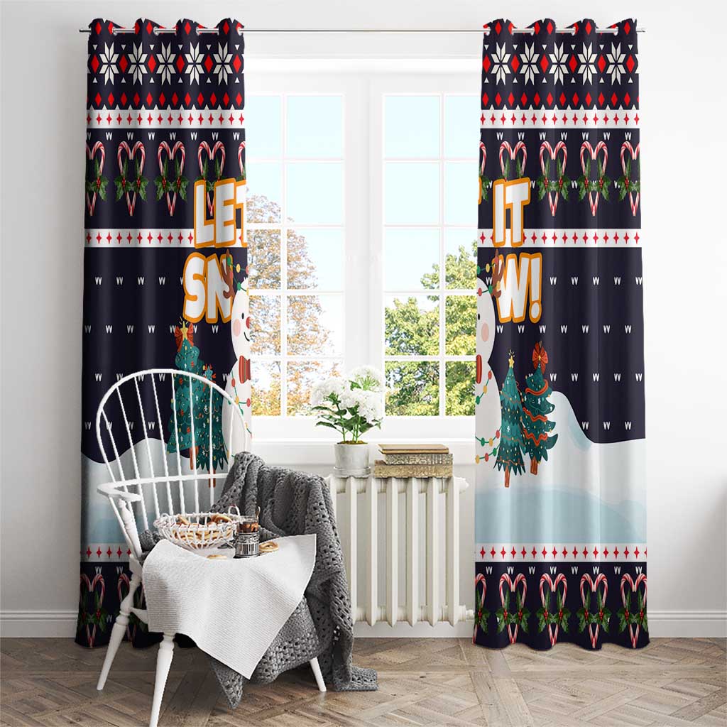 Let It Snow Christmas Window Curtain Funny Xmas Holiday Patterns - Wonder Print Shop