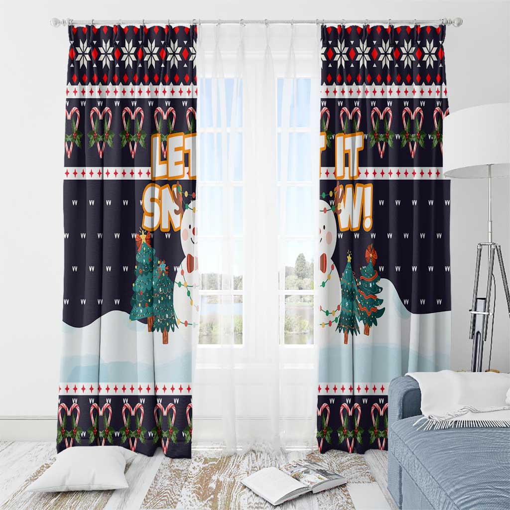 Let It Snow Christmas Window Curtain Funny Xmas Holiday Patterns - Wonder Print Shop