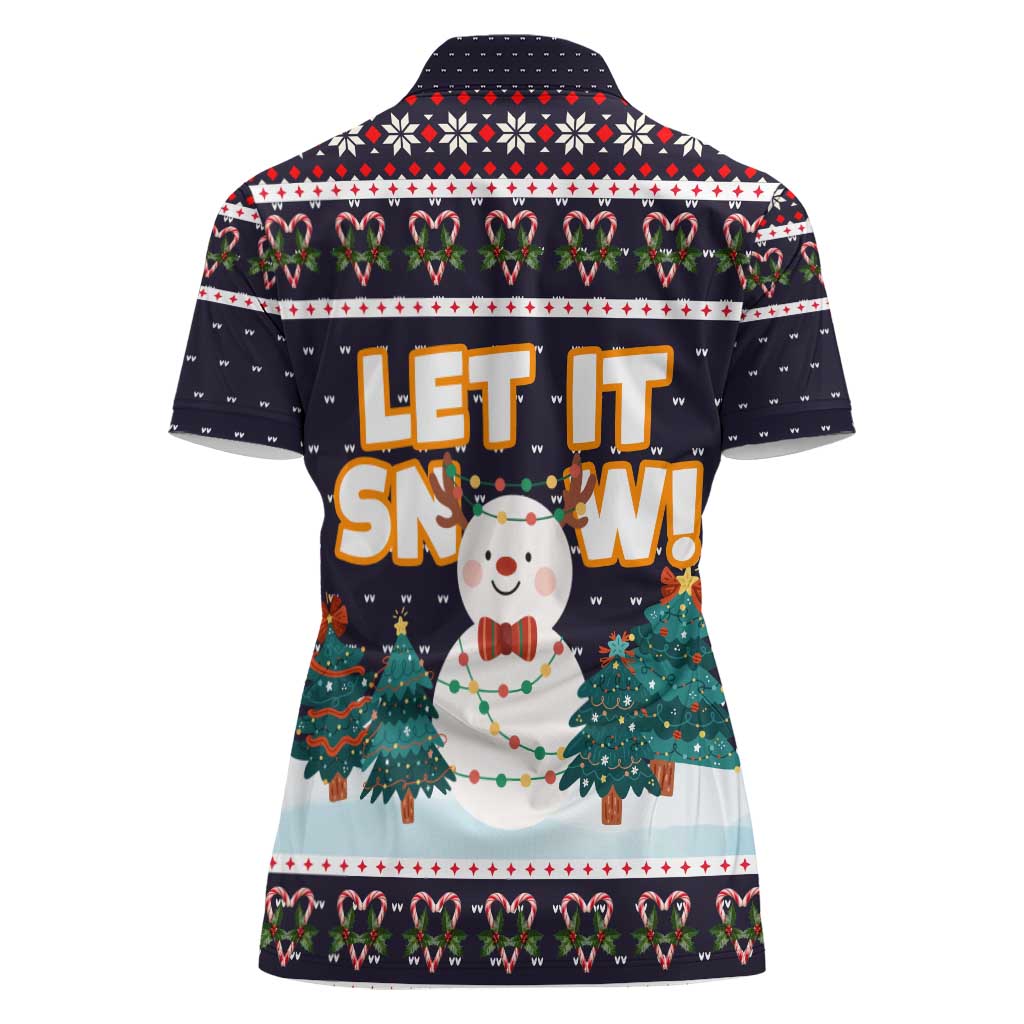 Let It Snow Christmas Women Polo Shirt Funny Xmas Holiday Patterns - Wonder Print Shop