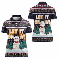 Let It Snow Christmas Women Polo Shirt Funny Xmas Holiday Patterns - Wonder Print Shop