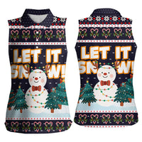 Let It Snow Christmas Women Sleeveless Polo Shirt Funny Xmas Holiday Patterns - Wonder Print Shop