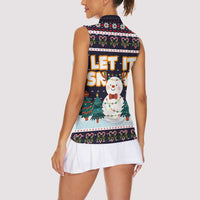 Let It Snow Christmas Women Sleeveless Polo Shirt Funny Xmas Holiday Patterns - Wonder Print Shop