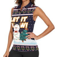 Let It Snow Christmas Women Sleeveless Polo Shirt Funny Xmas Holiday Patterns - Wonder Print Shop