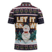Let It Snow Christmas Zipper Polo Shirt Funny Xmas Holiday Patterns - Wonder Print Shop