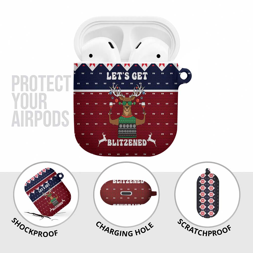 Lets Get Slouchy Christmas AirPods Case Funny Xmas Holiday Patterns - Wonder Print Shop