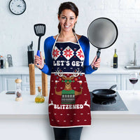 Lets Get Slouchy Christmas Apron Funny Xmas Holiday Patterns - Wonder Print Shop