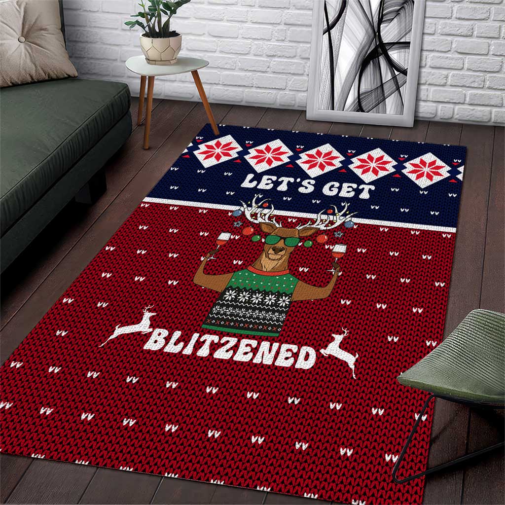 Lets Get Slouchy Christmas Area Rug Funny Xmas Holiday Patterns - Wonder Print Shop