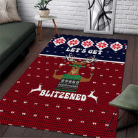 Lets Get Slouchy Christmas Area Rug Funny Xmas Holiday Patterns - Wonder Print Shop