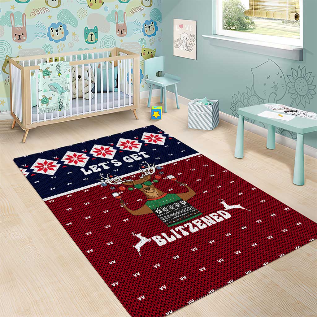 Lets Get Slouchy Christmas Area Rug Funny Xmas Holiday Patterns - Wonder Print Shop