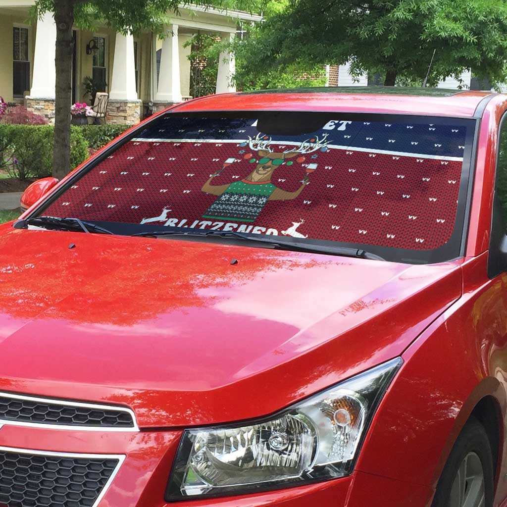 Lets Get Slouchy Christmas Auto Sun Shade Funny Xmas Holiday Patterns - Wonder Print Shop