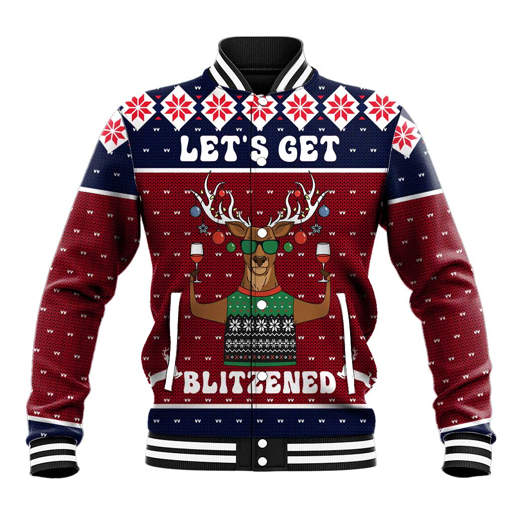 Lets Get Slouchy Christmas Baseball Jacket Funny Xmas Holiday Patterns - Wonder Print Shop
